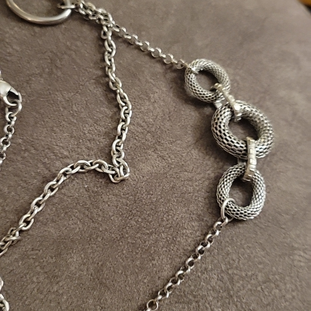 PREMIER DESIGNS Space Age Silvertone Mesh Link Long Sweater Necklace - Picture 4 of 7